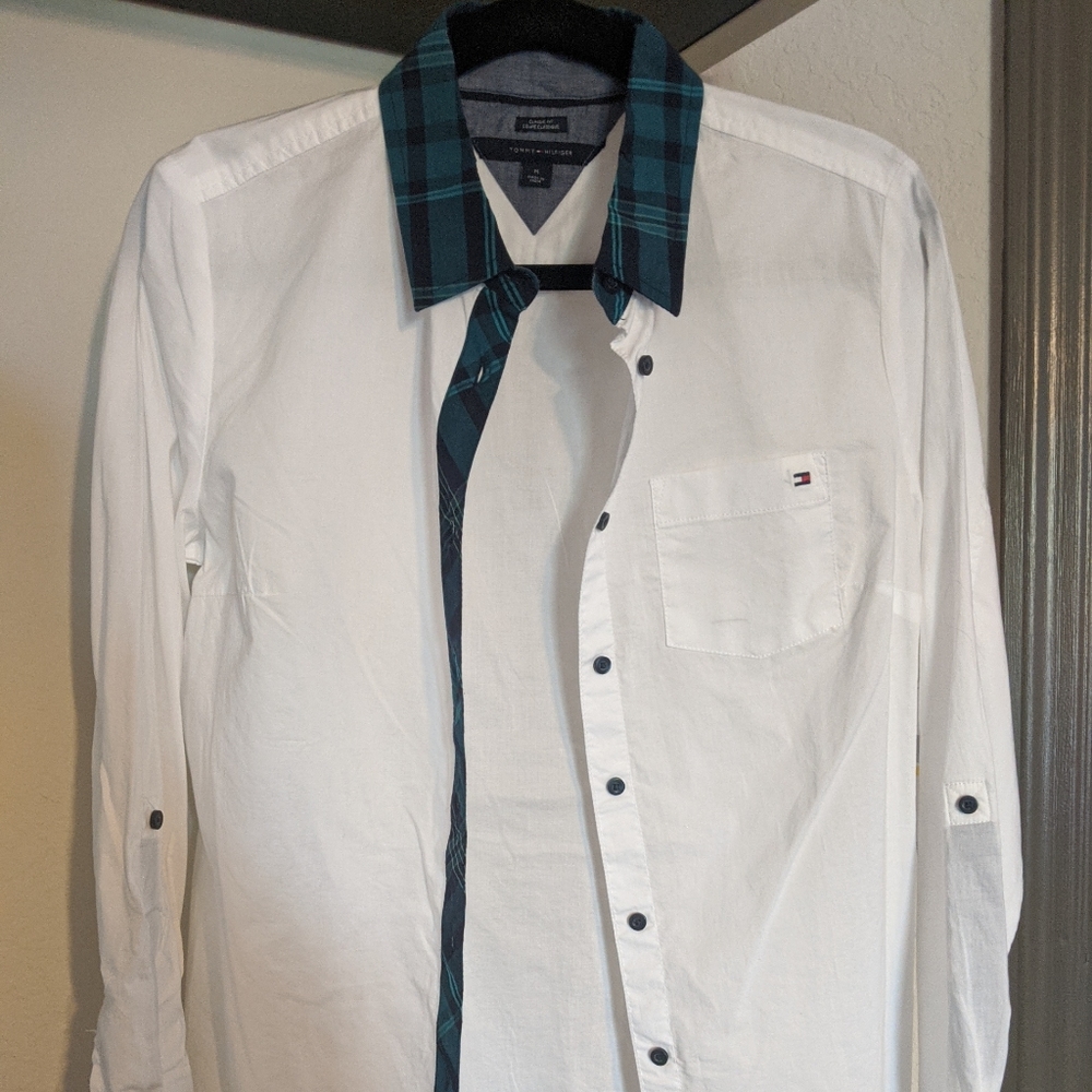 White work button down